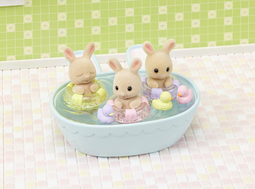 Sylvanian Families Conjunto Hora Do Banho Trigêmeos - Epoch
