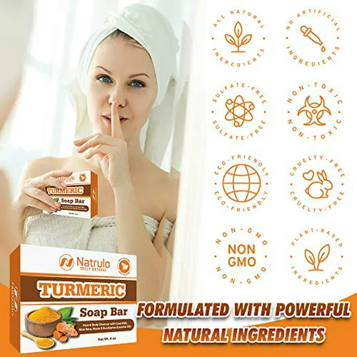 Jabón De Cúrcuma Para Rostro Y Cuerpo - Aclara Manchas, Acné