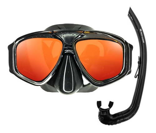 Mascara Buceo Visor Cristal Templado Snorkel Bonassi Martini