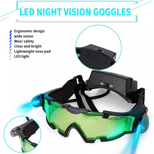 Gafas De Visión Nocturna Con Banda Elástica Ajustable Con Lu