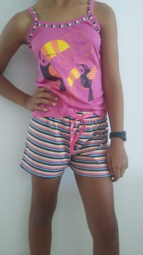 Pijama Infantil De Verão - Menina 1 A 14 Anos - Malha P.v