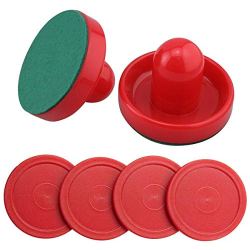 Set De Repuesto Mini Air Hockey - 2 Pushers Y 4 Pucks Rojos