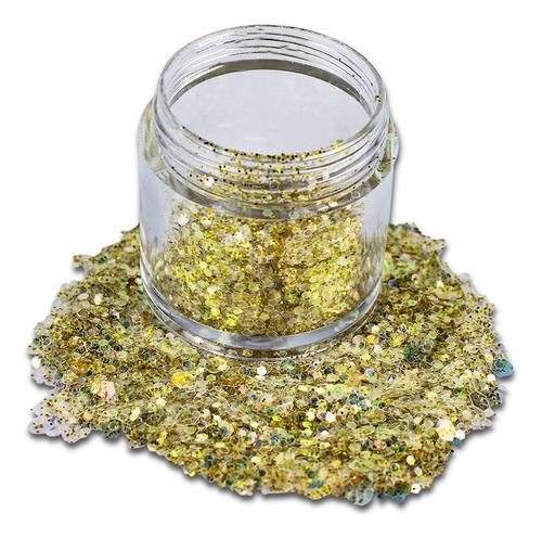 Kit 12 Glitter Dourado Decoração Unhas Encapsulada Gel Fibra