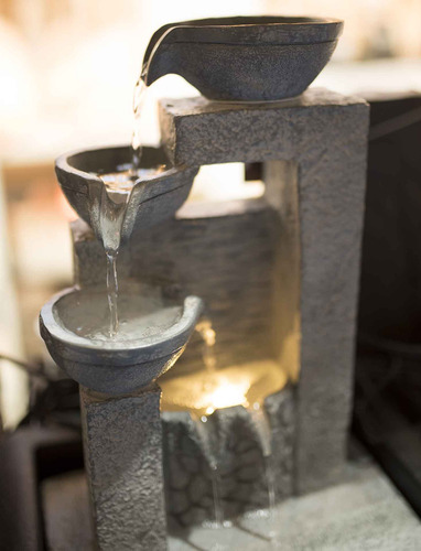 Fuente De Agua Feng Shui Relajación Deco Zen 50 Color Plata