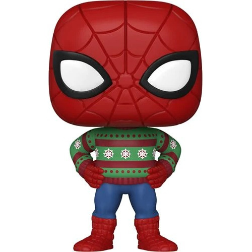 Funko Pop Marvel: Holiday - Spider Man Con Sueter De Navidad