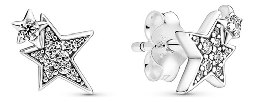 Aretes Pandora Estrella Botón Plata Ley