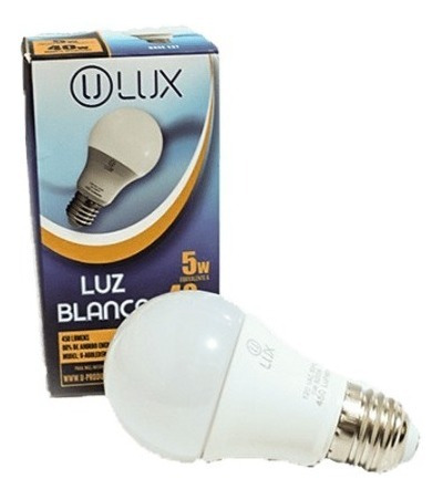 Bombillo Led Luz Blanca 5w E27 U-lux 2 Unidades 