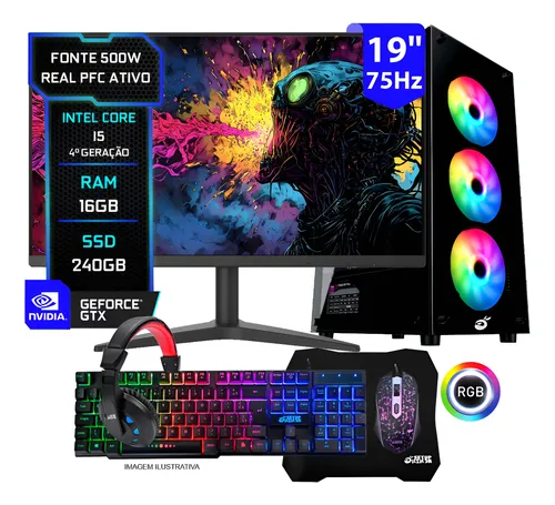 Pc Gamer Completo Setup Ninja Titan I, Intel Core I5, 16gb Ram, S...