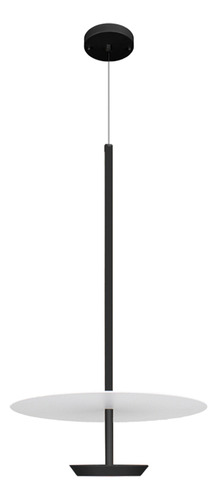 Pendente Led Disco Rebatedor Luz Indireta Preto Pd2144