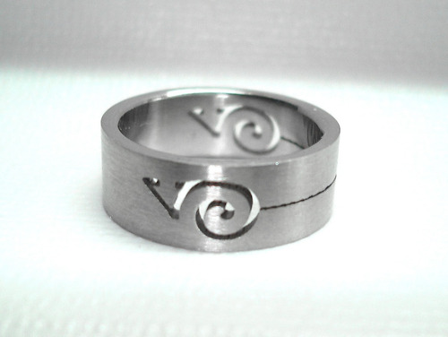 Anillo De Acero Inoxidable V Espiral Talla 19