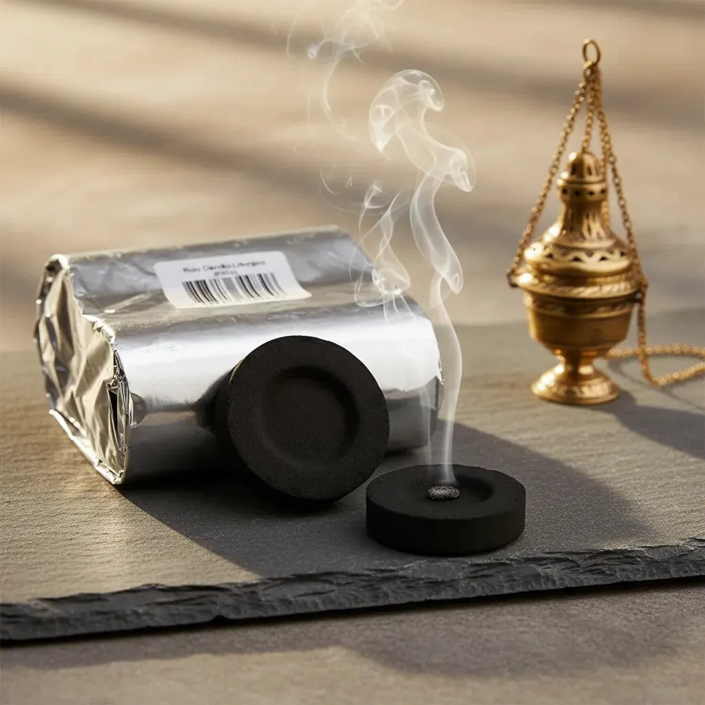 Carvão P/ Defumação Incenso Litúrgico (rolo C/ 10 Pastilhas) Fragrância Sem Cheiro