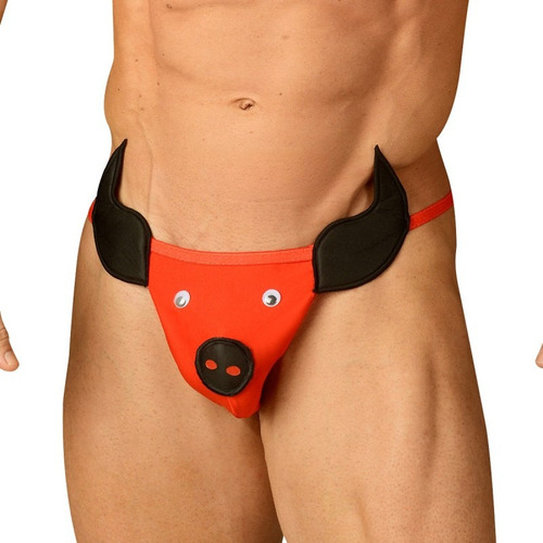 Tanga Less Masculina Torito Con Cuernos Sexy Lenceria