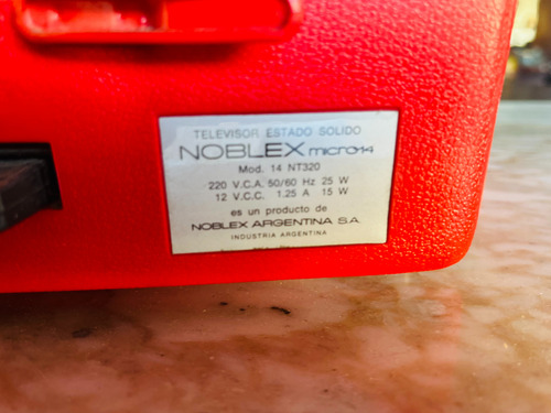 Televisor Noblex 14 Rojo Impecable (Usado)