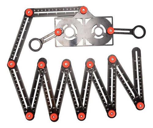 Régua De Medição Multiângulo Ajustável Com Ferramenta