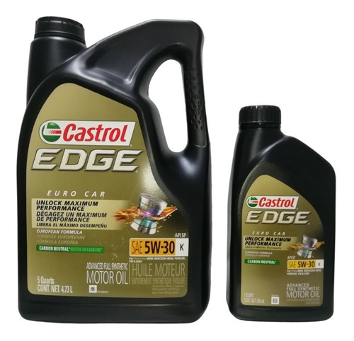 Aceite Castrol Edge Euro Car 5w30 Galón + Cuarto (6 Cuartos)