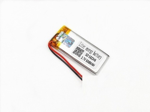 Bateria 600mah 3,7v 5mm X 22mm X 48mm Com 2 Fios