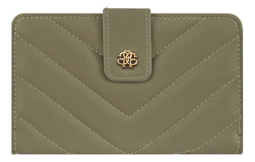 Cartera Para Dama / Elegante / Tarjetero / Monedero / Saw034 Color Olivo - Gr Ccg-02