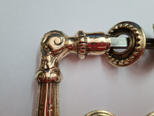 Imagen 3 de 10 de Picaporte Manija Puerta Estilo Antiguo De Bronce Brillante
