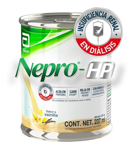 Suplemento en líquido Abbott  Nepro HP proteínas sabor vainilla en lata de 237g