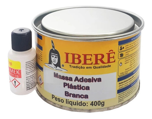 Massa Plástica Ibere Com Catalisador 400g Branca