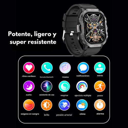 Smartwatch Hk24 Reloj Inteligente Militar Amoled Negro