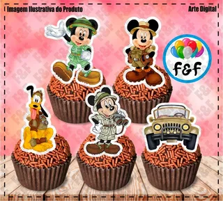 60 Toppers Tags Para Docinhos Doces Cupcake Vários Temas 