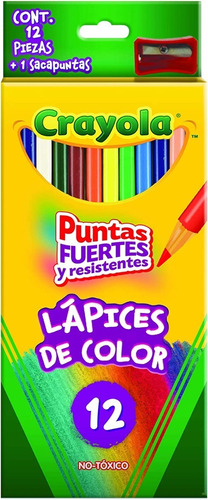 Crayola Caja De 12 Lapices Largos De Varios Colores 684012