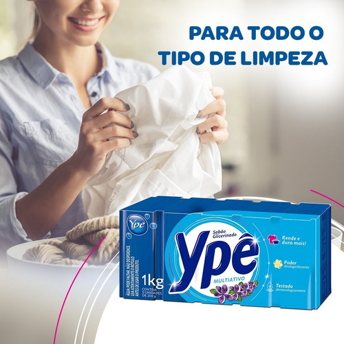 Sabão em Barra Multiativo Ypê 1kg com 5 unidades