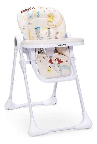 Baby Joy Silla Comedor Ajustable Plegable Forest Beige