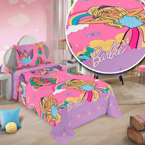 Jogo De Cama Solteiro Estampado Barbie Lepper 2 Pçs - Barbie