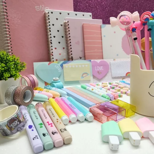 Caixa Surpresa Papelaria Kawaii 15 Itens + Muitos Brindes - Dupari