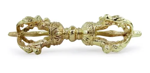 Vajra Dorje Tibetano In Rame E Turchese - Utensile Rituale Buddhista, 12,3 Cm
