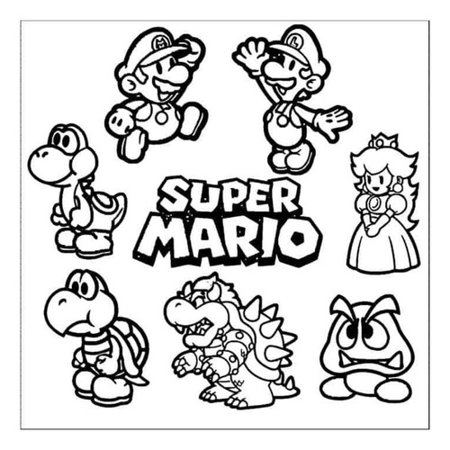 Pdf Imprimible Para Colorear: 150 Super Mario Bros