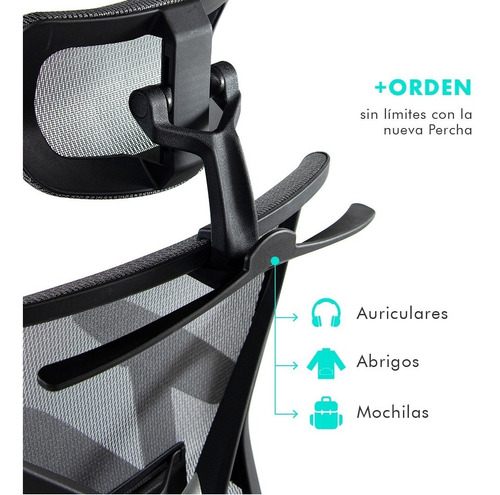 Percha Silla De Escritorio Negra Rolic Cool Plástico