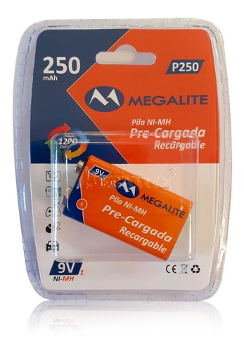 Bateria Recargables 9v 250ma Sin Cargador Rs Mejia