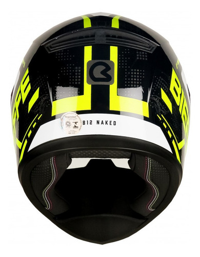 Imagem 3 de 5 de Capacete Bieffe B-12 Naked Preto/amarelo