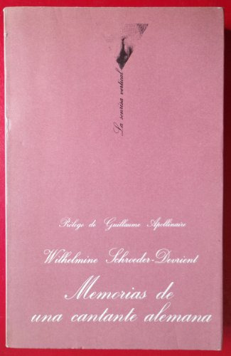 Libro Memorias De Una Cantante Alemana  De Wilhelmine Schröe