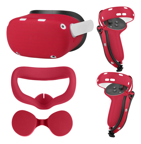 Funda Protectora De Silicona Roja Para Oculus Quest 2