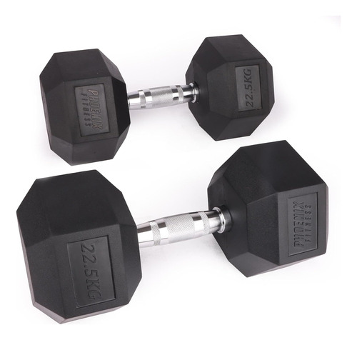 Mancuernas De Caucho Gym 45 Kilos Total Hexagonal Importadas