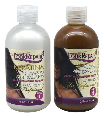 Keratina Alisado Look Repair(2pasos)alisado Permanente 250ml