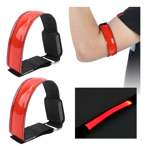 Brazalete Para Correr De Noche, 2 Correas Con Iluminación Le