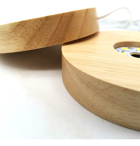 Luces Led Base De Exhibición De Madera Con Soporte De