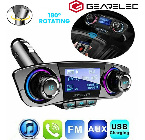 Receptor Bluetooth Y Transmisor Fm Auto Cargador Rápido 2usb