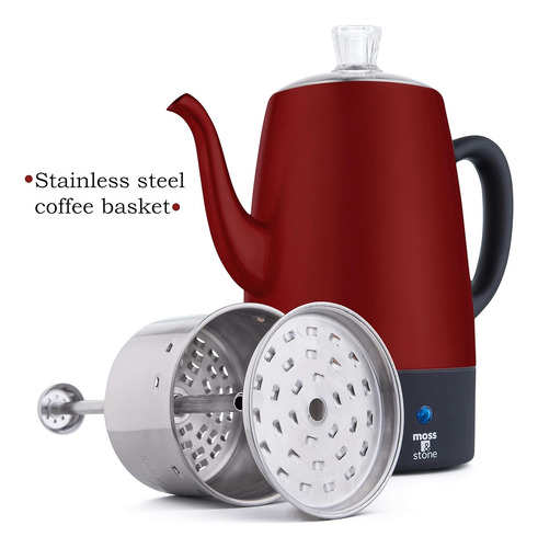 Cafetera Eléctrica Moss & Stone | Red Body With St...