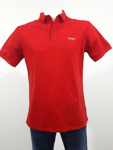 Playera Marca Bratto Tipo Polo Strech Corte Slim 02-03 Rojo