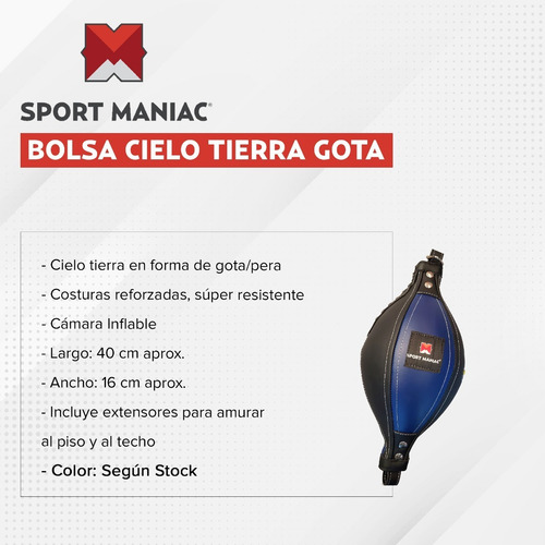 Imagen 2 de 3 de Bolsa Cielo Tierra Gota Pera Puching Con Tensores De Regalo