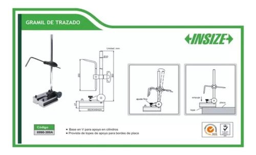 Trusquin Base Trazador Gramil De Trazado Insize 6990-300a