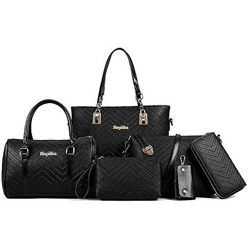 Mujer Bolsos De Mano Set 6 Pcs Piel Superior De La Manija De