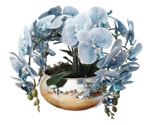 Arranjo De Mesa 4 Flores De Orquideas No Vaso Grande V/cor
