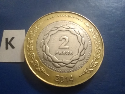 2014 Año De Monedas Argentinas De Pesos 2 Dos Argentina Sol